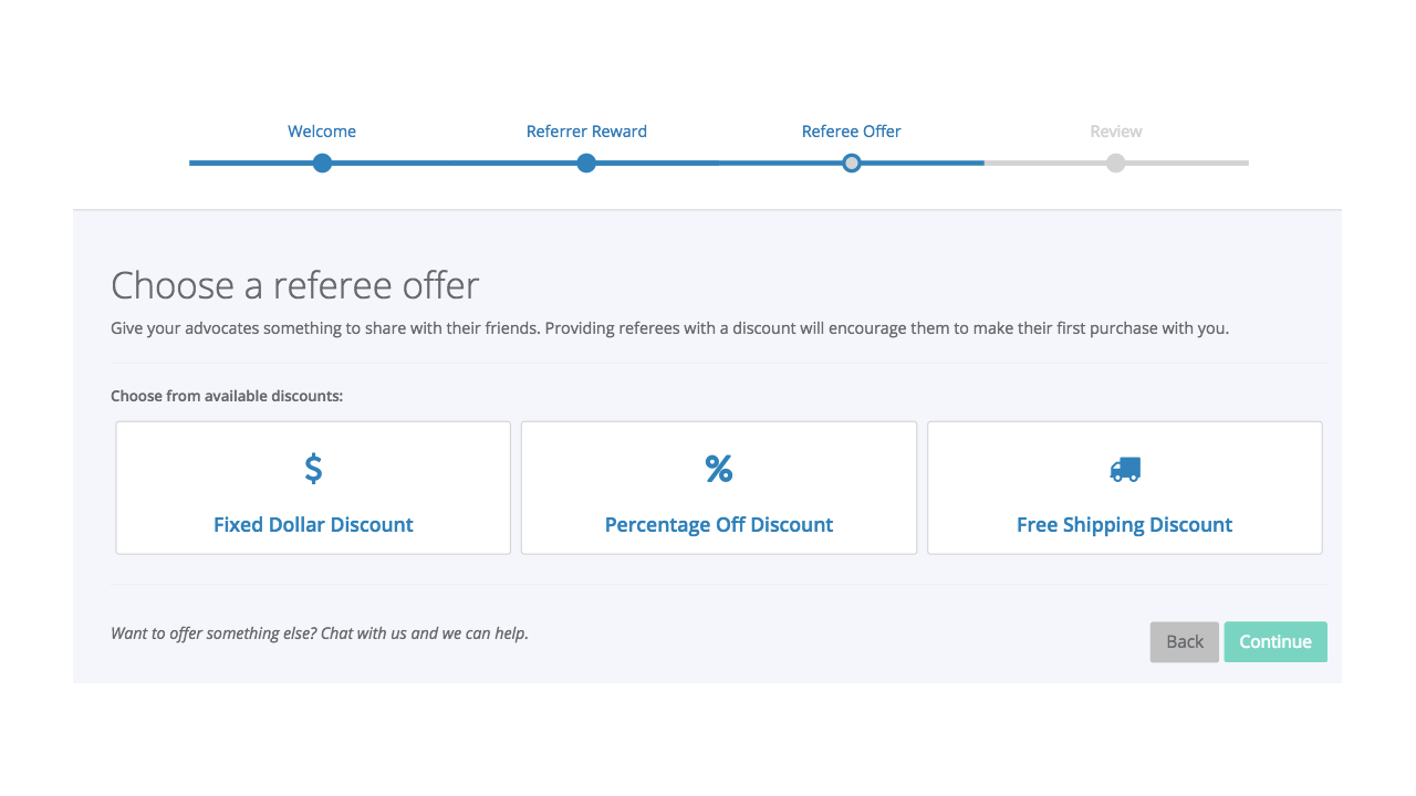 Screenshot of Rewardstream onboarding tool